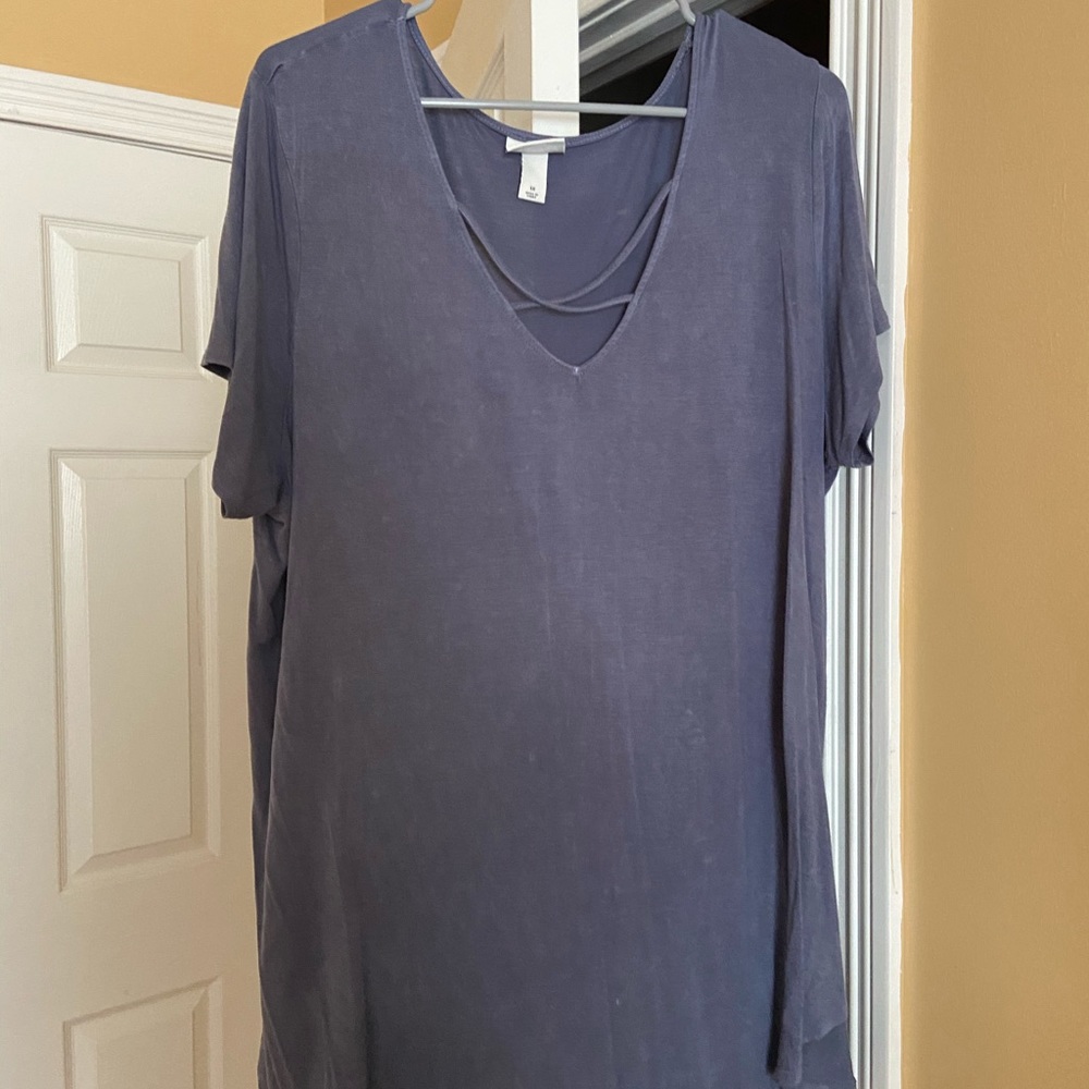 Blue casual tee